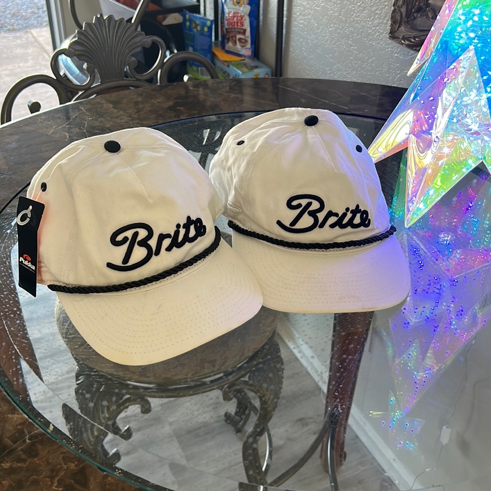 2 Brite hats white